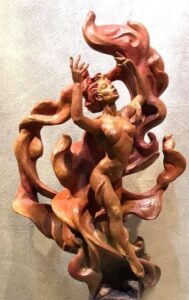 Sculpture women in fire